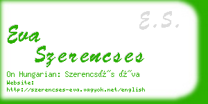 eva szerencses business card